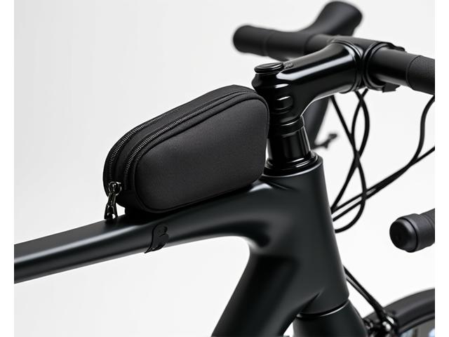 Compact, aerodynamic frame bag mounted on a road bike, blending seamlessly with the frame.